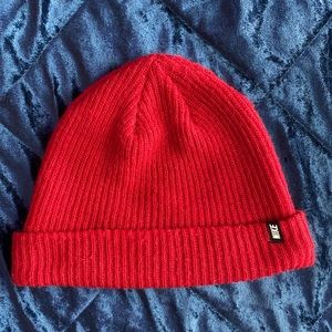 Nike one size red ribbed beanie